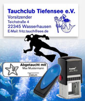 Tauchstempel aus der Motivstempel Serie für Taucher